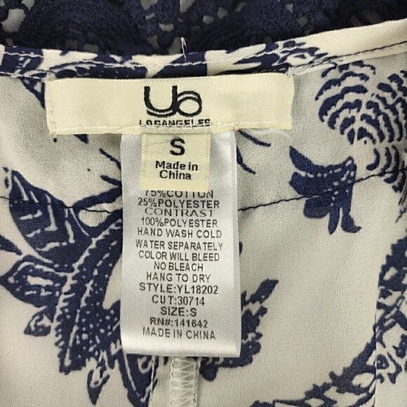 YA Los Angeles Navy Floral Kimono/Shawl/Blouse. Size Small - Picture 9 of 11